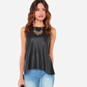 Lulus Black Vegan Leather Top